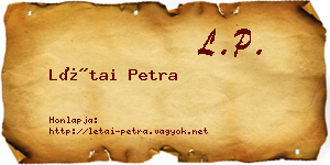 Létai Petra névjegykártya